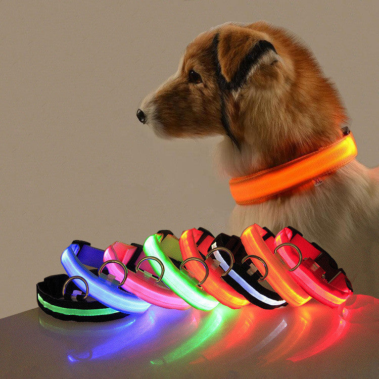 Collar LED Ajustable para Perros con Carga USB